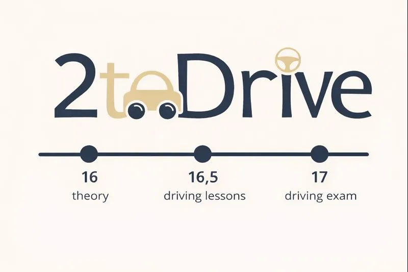 2toDrive driving lessons - Start driving from age 16.5